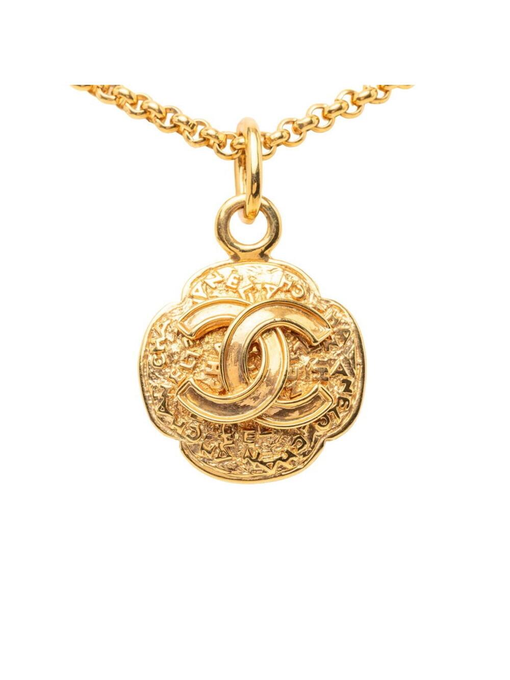 Chanel Cc Logo Pendant Necklace Metal #346694C11B